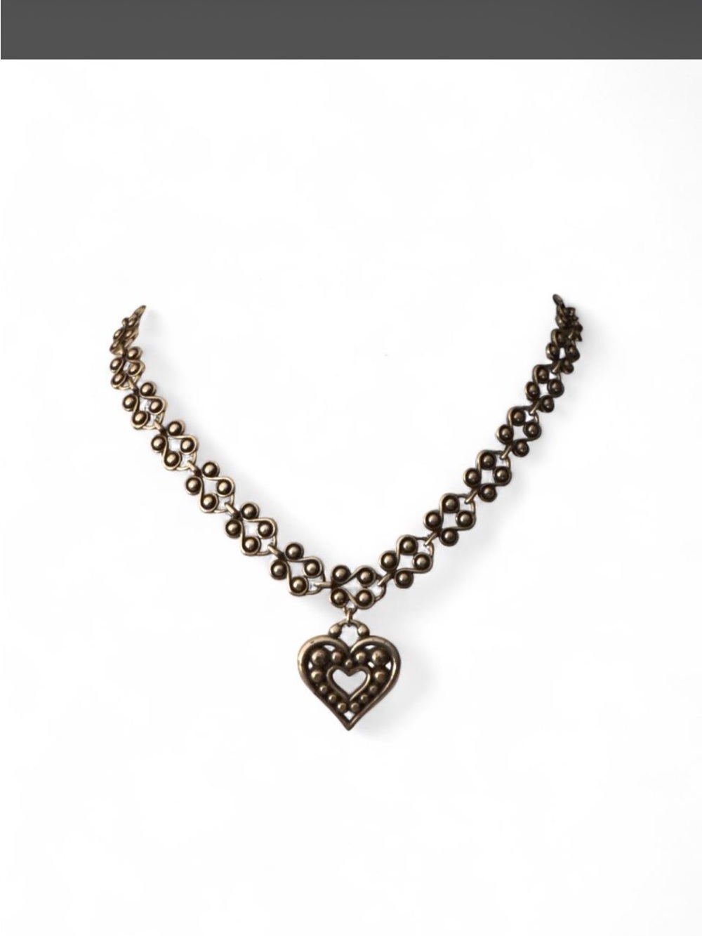 Brighton Taos Silver Heart Pendant Choker Necklace